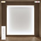 Estor enrollable opaco LuxBlock Blanco motorizado con mando Somfy Zigbee, batería y cargador